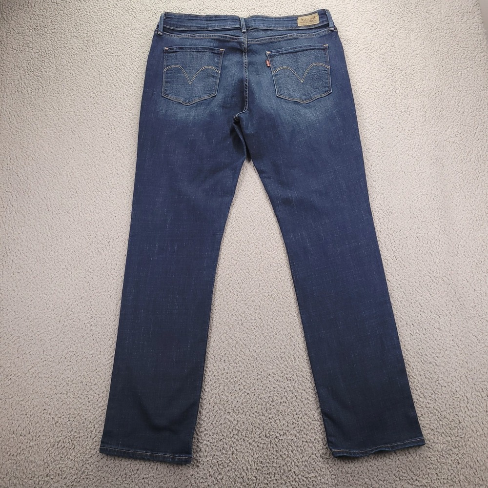 LEVIS Jeans Size 16 Mid Rise Skinny Leg Dark Wash Stretch‎ Denim 34x31